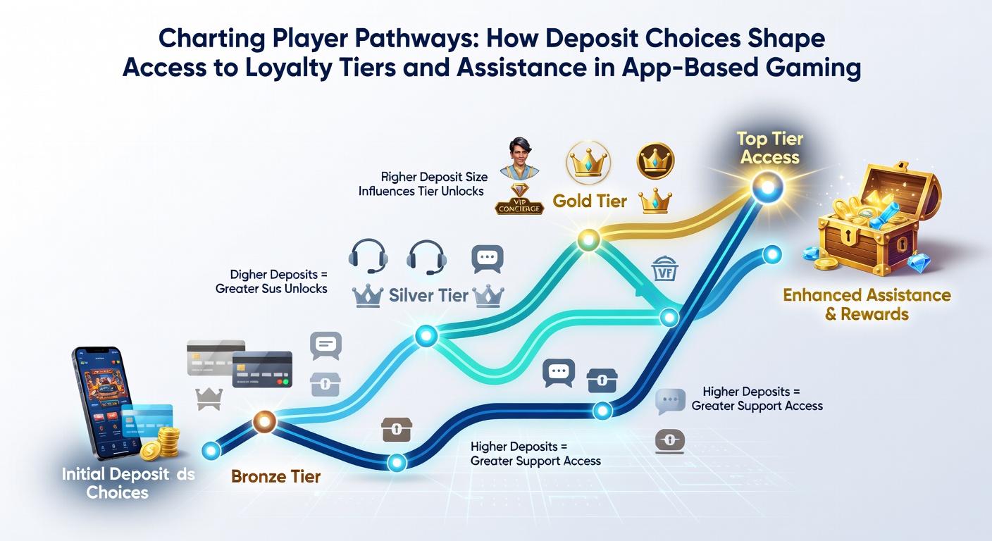 Diagram mapping deposit amounts to loyalty tiers and corresponding customer assistance levels